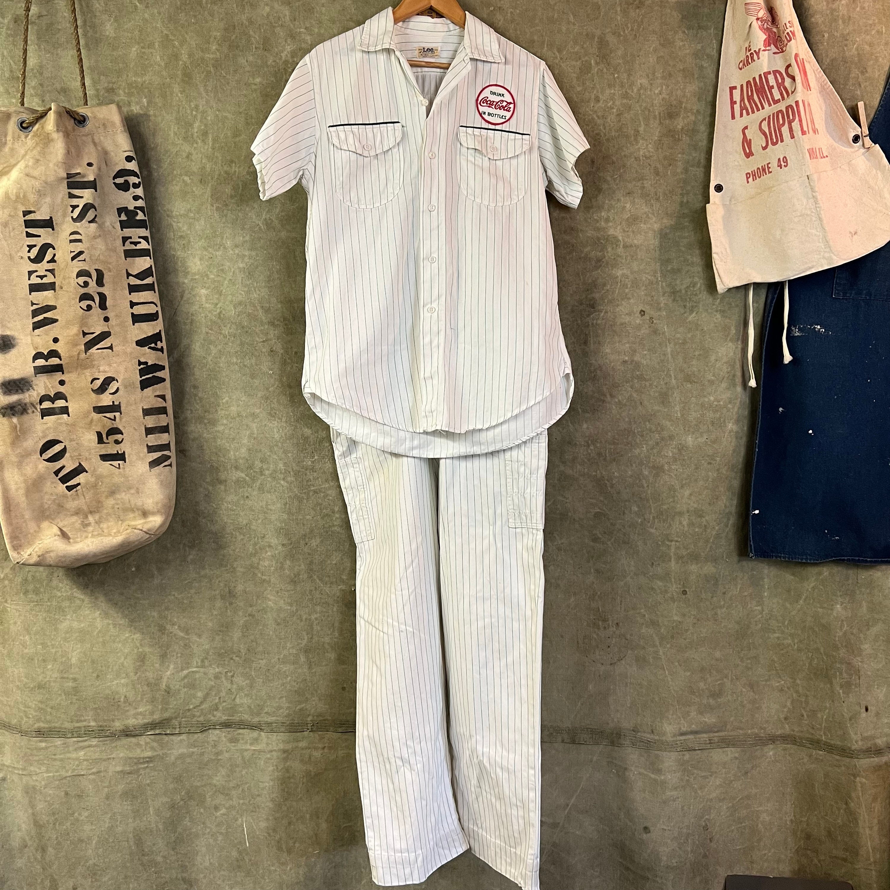 VTG 60s Rare Lee Coca-cola Delivery Man Pinstripe Uniform Workwear  