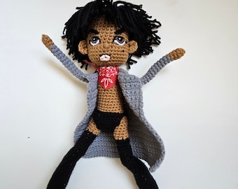 Prince-Inspired Doll - Dirty Mind Era, Crochet Doll, Amigurumi, Pop Icon, Prince, MADE TO ORDER