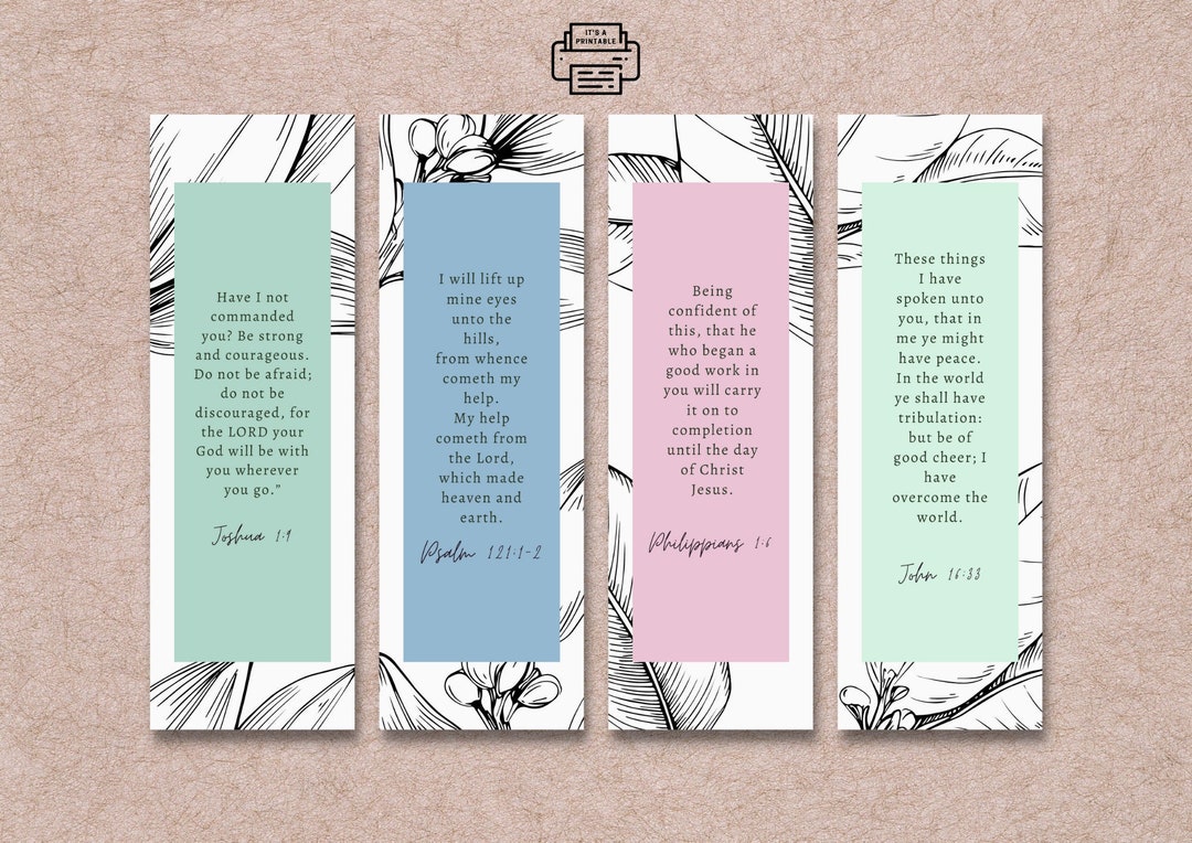 Printable Bible Bookmarks | Scripture Bookmarks | Set of 4 - Etsy