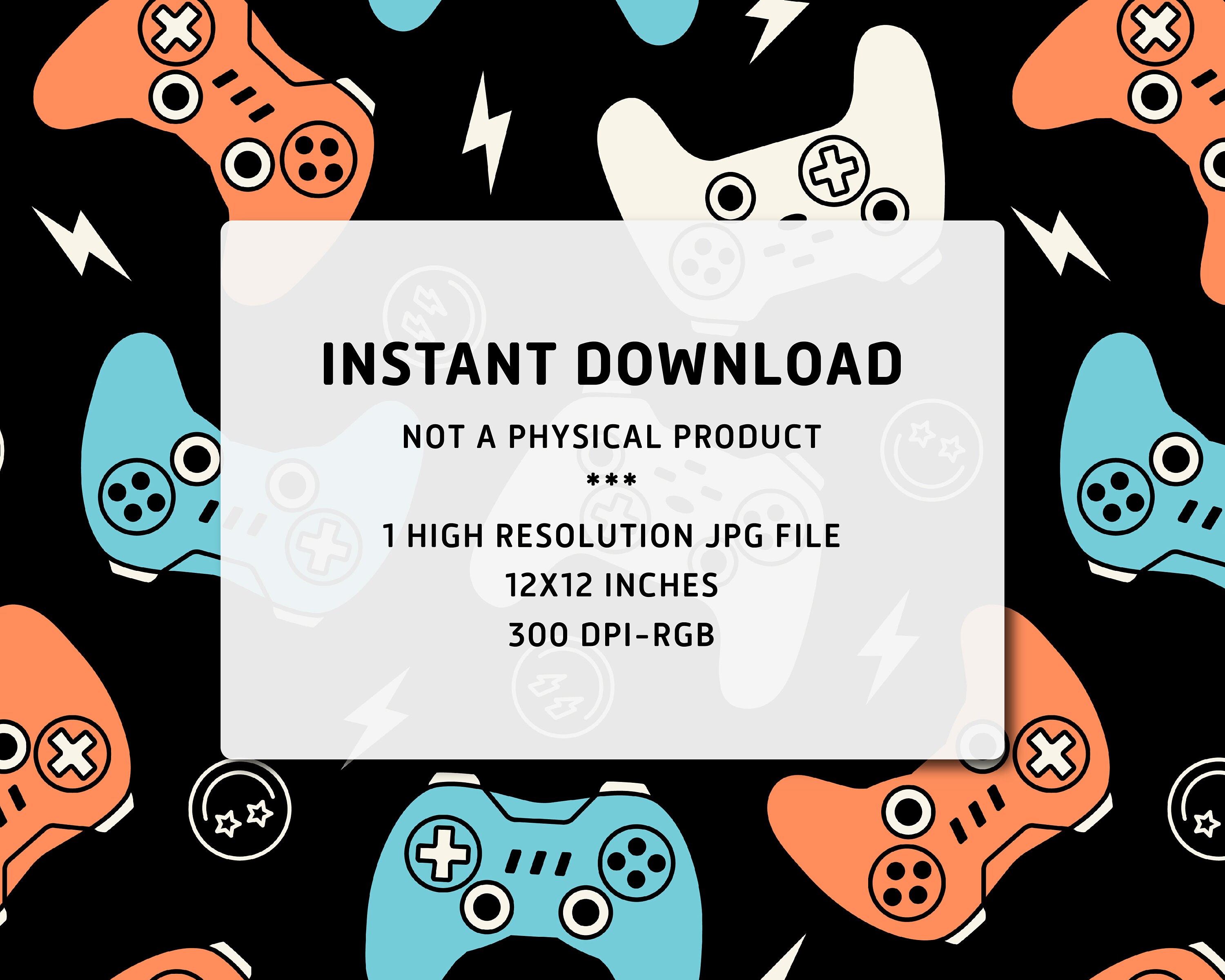 Gamepad Seamless Pattern: Gamer Fabric Sublimation (digital Download ...