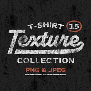 Texturas de camisetas grunge. 15 texturas PNG y JPEG con fondo transparente desgastado.