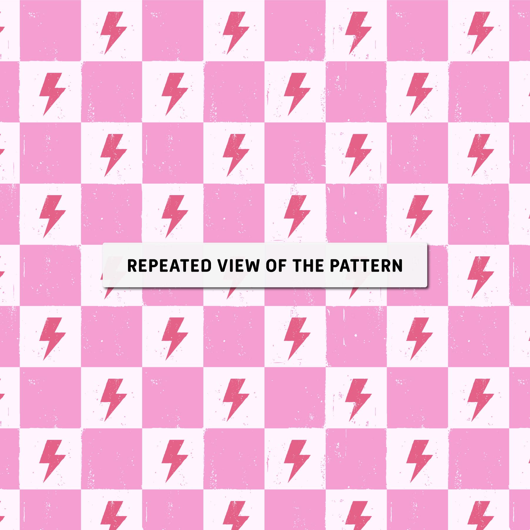 Pink Lightning Bolts Checkered Seamless Pattern (digital File) - Etsy