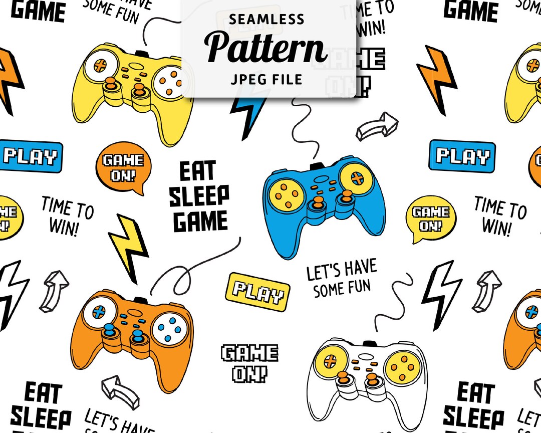 Gamer Seamless Digital Pattern, Game Controller Digital Seamless ...