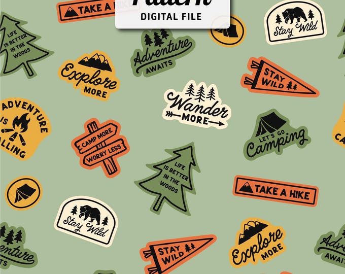 Kids Camping. DIGITAL File, Repeat Pattern. - Etsy Canada