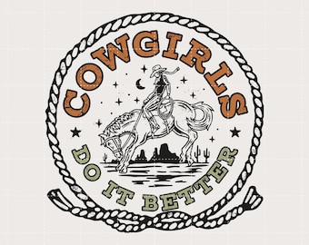 Cowgirl PNG: Retro Western Graphic, Wild West Design (Digital Download)