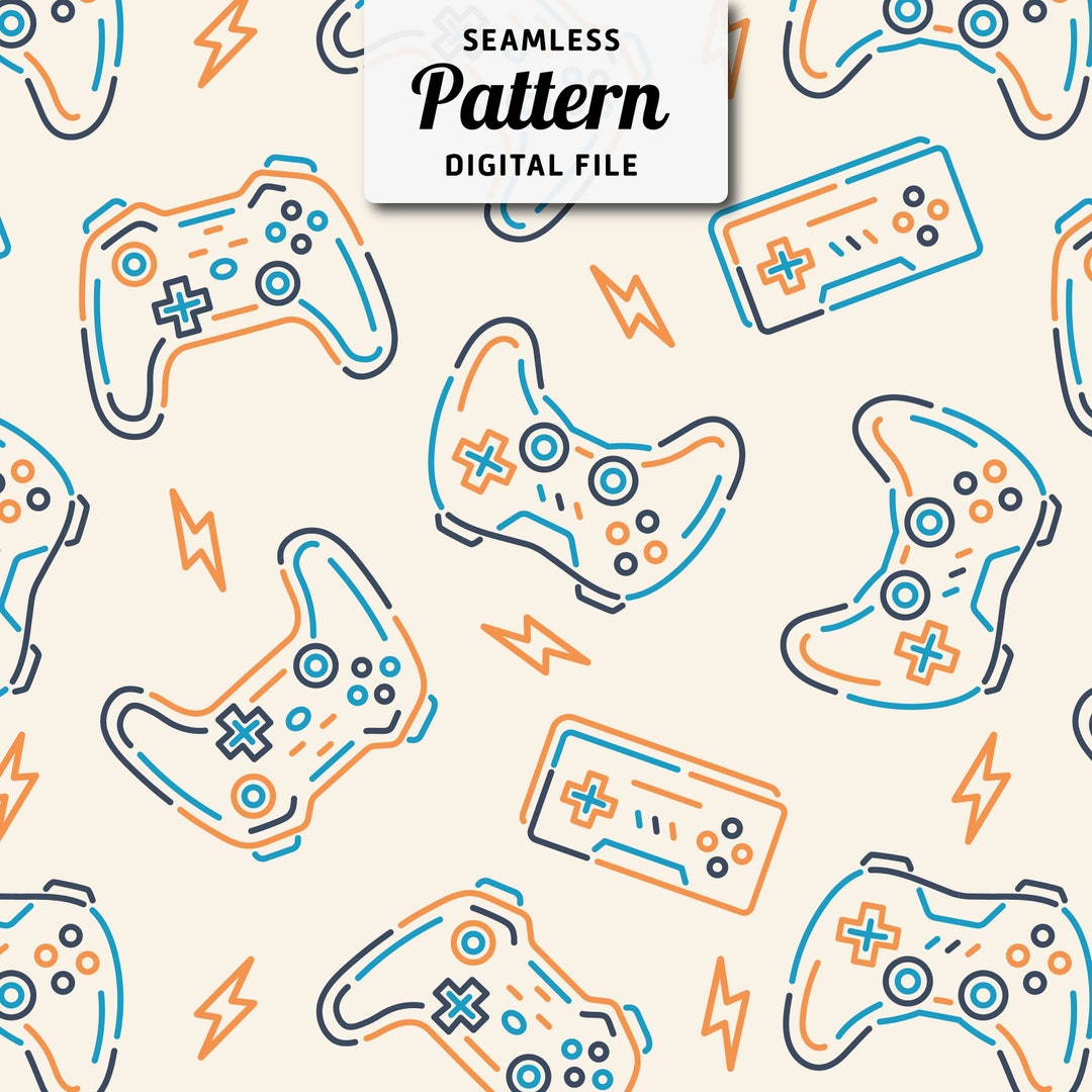 Game Controller Seamless Pattern: Gamer Fabric Sublimation (digital ...