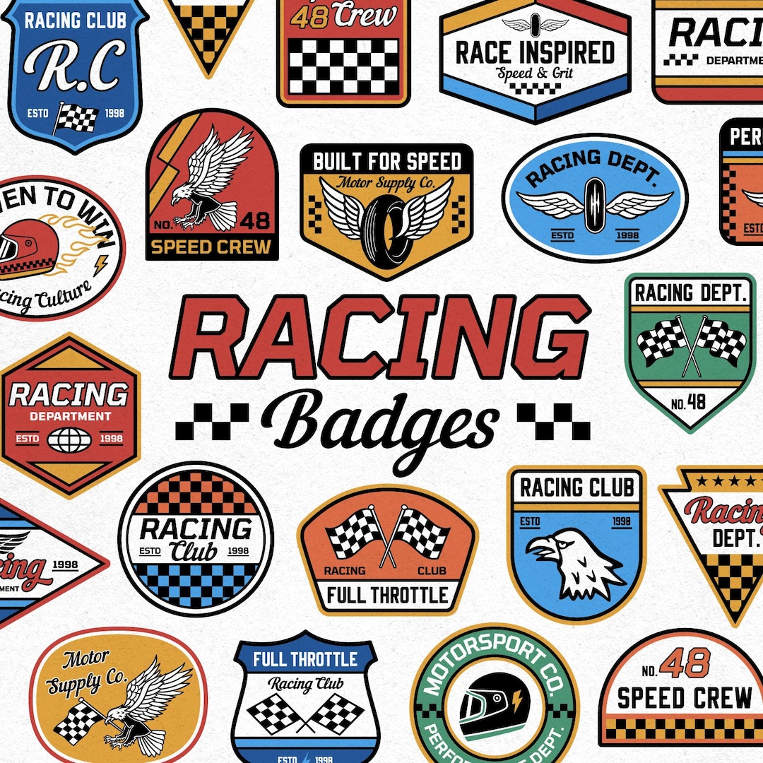 Wheel Racing Badge Racing Badges. Digital Download - Etsy