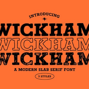 Wickham – Western Slab Serif Distressed Font | Vintage Hand-Drawn Typeface