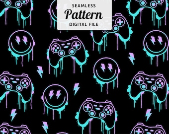 Gamer Controller Seamless Pattern: Sublimation Fabric File (Digital Download)