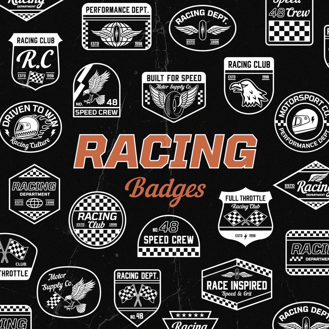 Wheel Racing Badge Racing Badges. Digital Download - Etsy