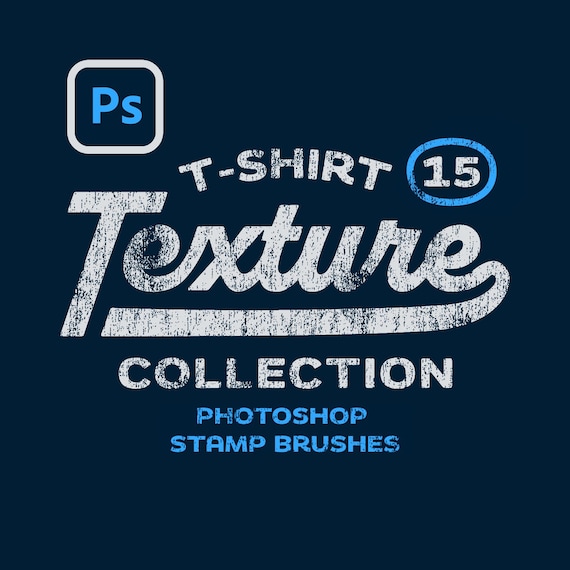 T-Shirt Distressed Texture Brushes for Adobe Photoshop: 15 Photoshop Stamp Textures.
