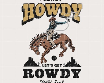 Retro Cowboy PNG: Wild West Graphic (Digital Download)