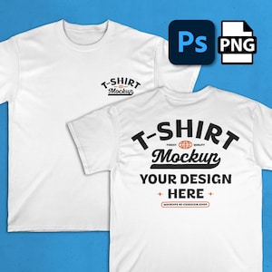 T-shirt Mockup PSD: Fram- och bakvy, anpassningsbar (digital nedladdning)