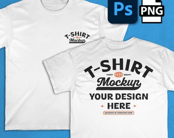 T-Shirt Mockup PSD: Front & Back View, Customizable (Digital Download)
