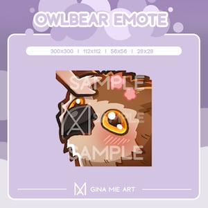 Owlbear Cub Twitch Emote, Pat Emote, Baldur&#39;s Gate 3 / BG3