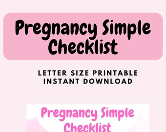 Checklist for Pregnant digital Simple Checklist printable expecting mums to be first time mums