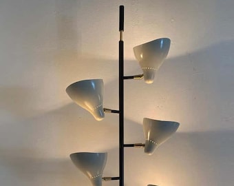 Handmade Mid Century Modern Wall Sconce: Rotating Cream Cup Light