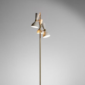 Mid-century Italian Style Brass Floor Lamp With Base and Cone-shaped ...
