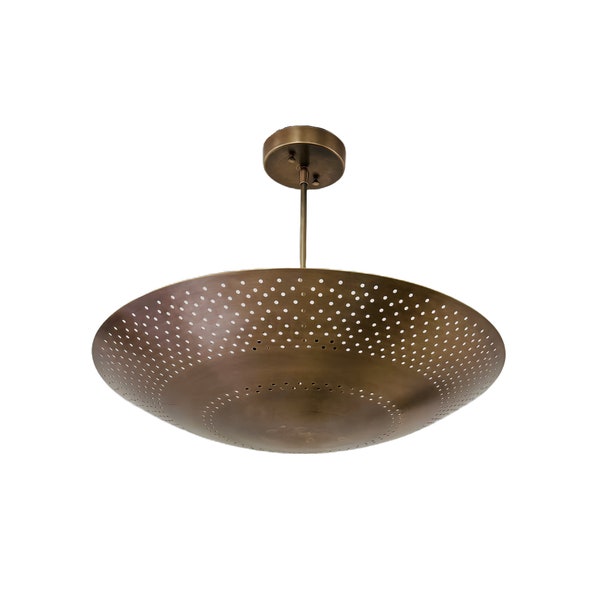 Handmade 6 Light Perforated Elegant Ceiling Flush mount light Pendant Mid Century Modern Raw Brass Sputnik chandelier perfect light Fixture