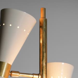 Mid-century Italian Style Brass Floor Lamp With Base and Cone-shaped ...
