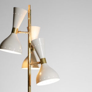 Mid-century Italian Style Brass Floor Lamp With Base and Cone-shaped ...