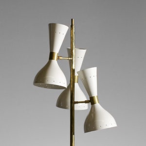 Mid-century Italian Style Brass Floor Lamp With Base and Cone-shaped ...