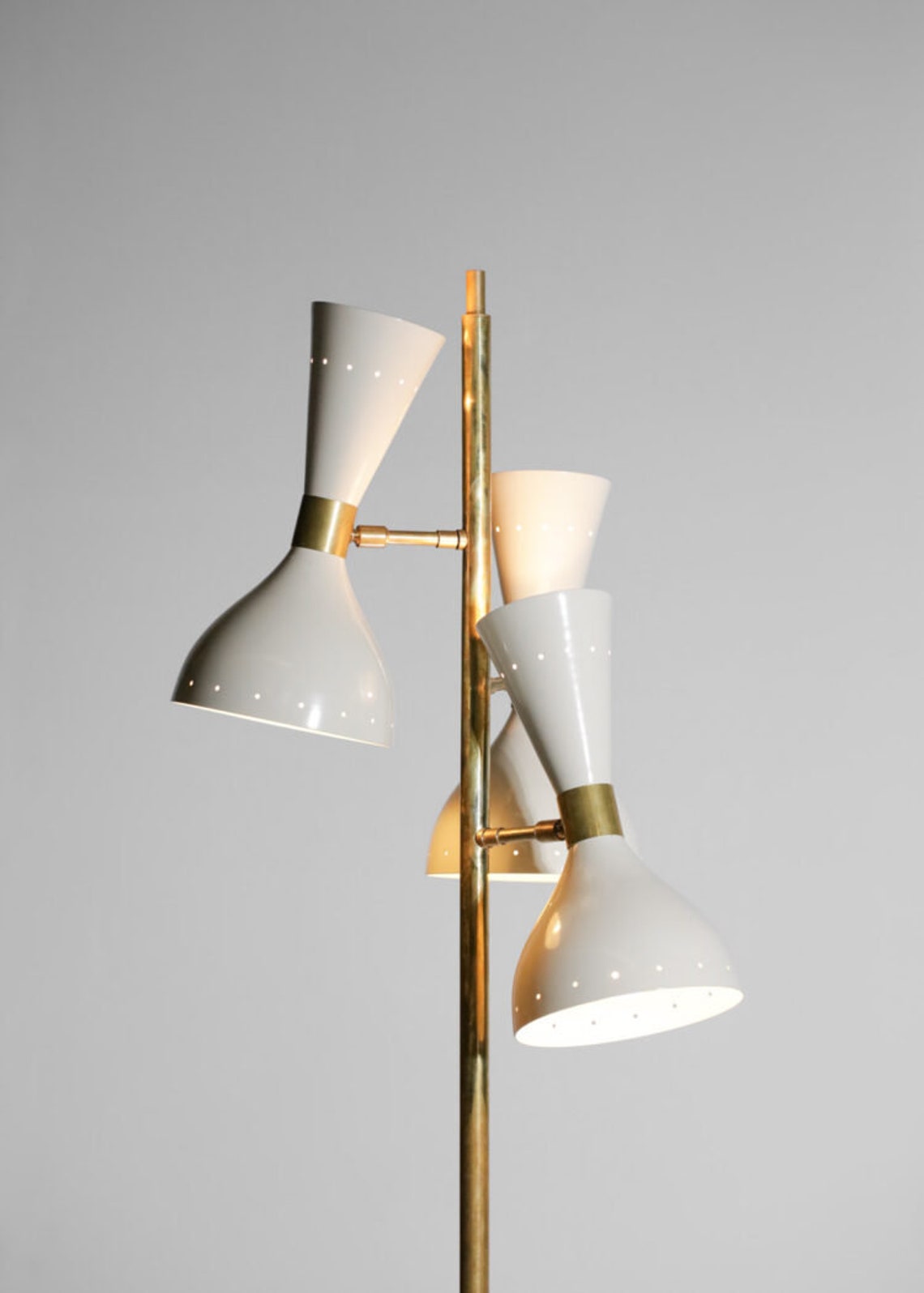 Mid-century Italian Style Brass Floor Lamp With Base and - Etsy