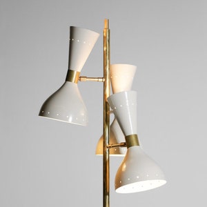 Mid-century Italian Style Brass Floor Lamp With Base and Cone-shaped ...