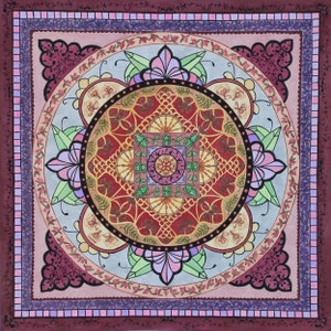 Illustrazione originale di un mandala, acquerello meditativo di un mandala, decorazione murale spirituale e zen per la meditazione,