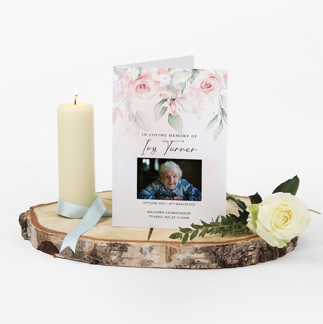 Funeral Order of Service Rose Garden Memorial Program Etsy