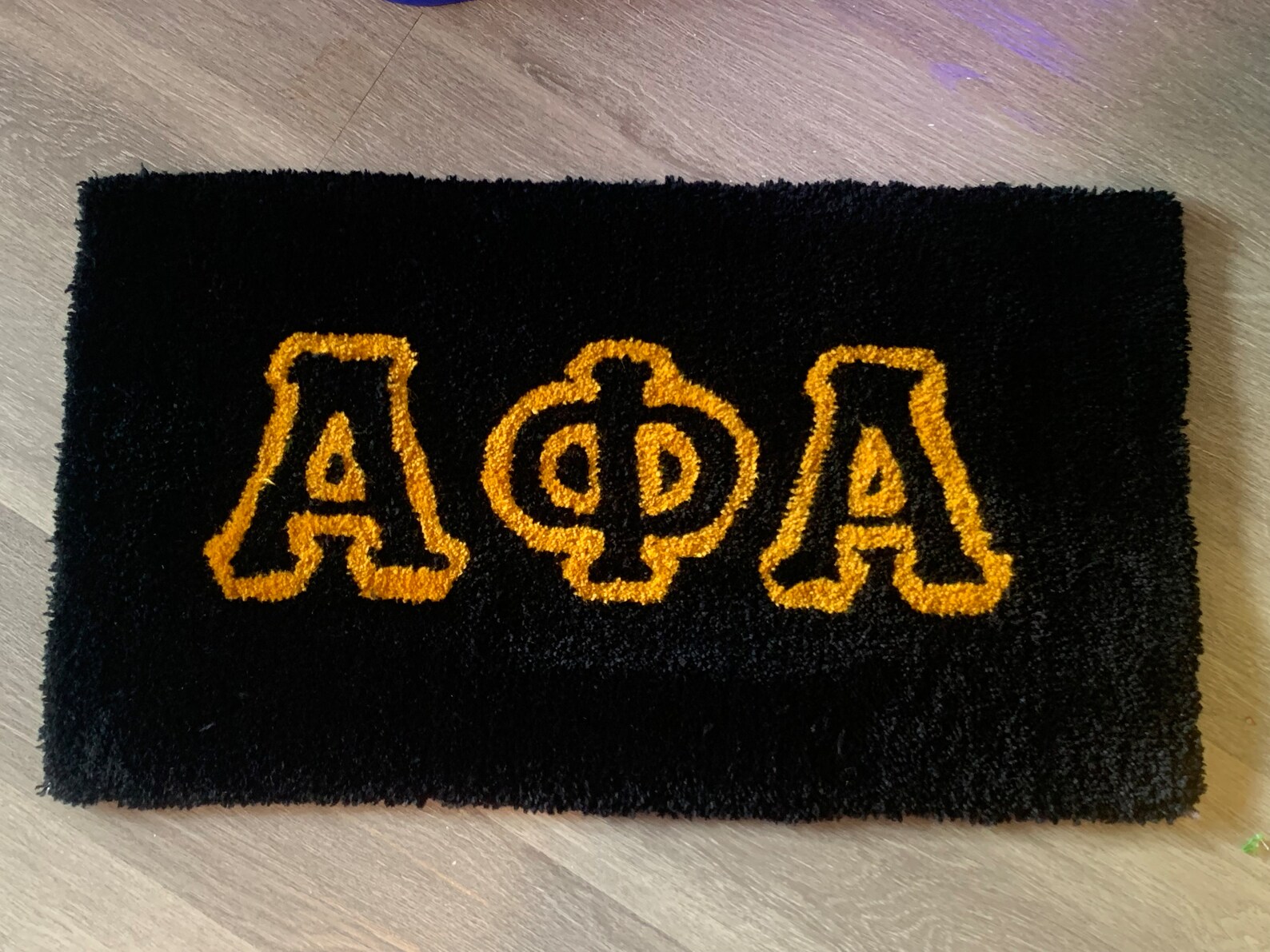 Alpha Phi Alpha / Black/ Gold/ Handmade Rug/ Divine 9/ Greek ...
