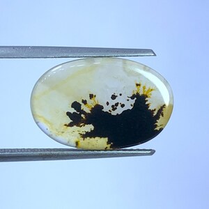 Scenic Agate!, Tree agate, Loose gemstone Cabochon Dendritic Agate oval 18x11 mm for making jewelry. Dendritic Cabochon, Agate Cabochon.