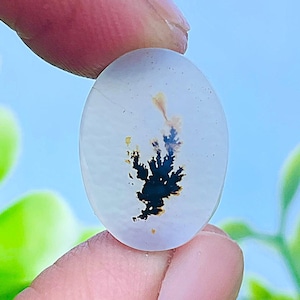 Scenic Agate!, Tree agate, Loose gemstone Cabochon Dendritic Agate Oval 12x17 mm for making jewelry. Dendritic Cabochon, Agate Cabochon.