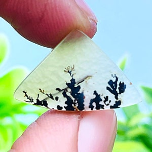 Scenic Agate!, Tree agate, Loose gemstone Cabochon Dendritic Agate Pear 21x13 mm for making jewelry. Dendritic Cabochon, Agate Cabochon.