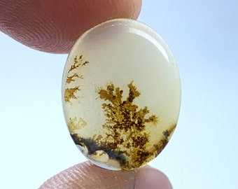 Scenic agate!! Dendritic agate !! Tree agate Dendritic quartz Dendritic agate Loose Gemstone Cabochon Dendritic Agate Oval size 16x13 mm .