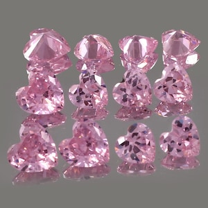 100 pcs Pink Heart-Shaped Cubic Zirconia Gem - Stunning CZ Crystal for Jewelry Making, high-quality cz Machine cut CZ Stones AAA++ (3mm-8mm)