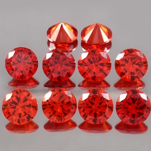 5A Quality Round Shape Garnet Red (0.5mm - 15mm),Premium Yellow Machine Cut Yellow CZ Stones-Loose Cubic Zirconia Gemstones for Jewelry.
