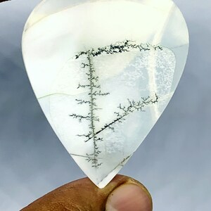 Tree Agate!!, Agate Cabochon, Dendritic, Loose Gemstone Cabochon Dendritic Agate Pear 50x38 mm for making jewelry pendent size.