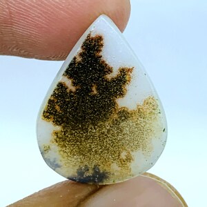 Agate!! Cabochon, Dendritic Cabochon, Loose Gemstone Cabochon Dendritic Agate Pear 21x26 mm for making jewelry
