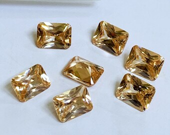 Champagne Octagon Cubic Zirconia: Loose CZ Gemstone (1mm-10mm)