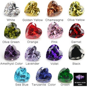 Heart-Shaped Cubic Zirconia Faceted Gems - High-Quality AAA++ Quality Machine Cut CZ Stones for Jewelry (3mm-8mm)- Multiple Colors Available