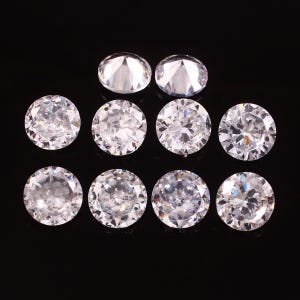 Premium 0.05-15mm Round Machine Cut White CZ Stones - 5A Quality Loose Cubic Zirconia Gemstones for Jewelry, Zirconia, Gemstones for Jewelry