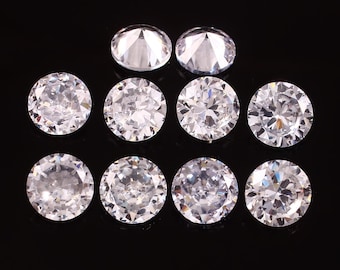 5A White Cubic Zirconia: Round Cut Loose Gemstones (0.05-15mm)