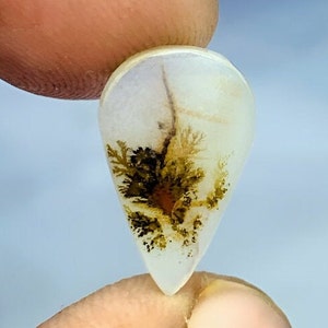 Tree agate!!, Agate cabochon, Dendritic, Loose Gemstone Cabochon Dendritic Agate Pear 16x10 mm for making jewelry pendent size