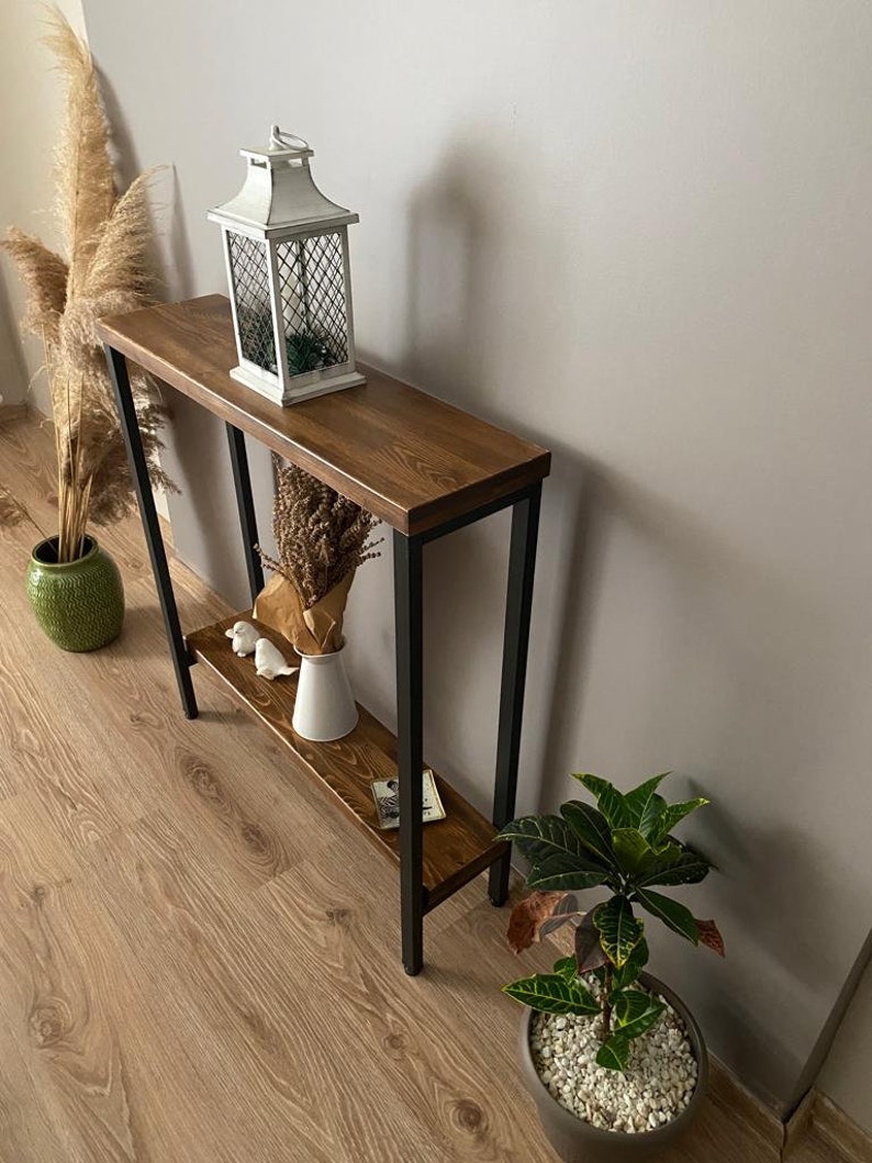 Dresuar Wooden Entryway Table Industrial Entryway Table Etsy