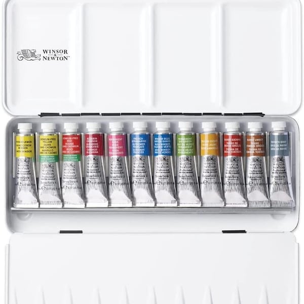 Winsor & Newton Professional Watercolour, Metal Sketchers Box, Set of 12 x 5ml Tubes