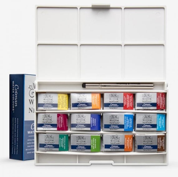 Winsor & Newton Professional Watercolor Paint Set, Compact Set, 12 Half  Pans and Accessories