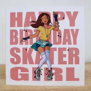 Gelukkige verjaardag Skater meisje wenskaart