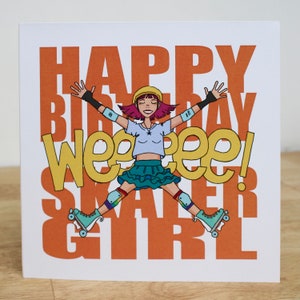 Weeeee! - Gelukkige verjaardag schaatser meisje wenskaart -