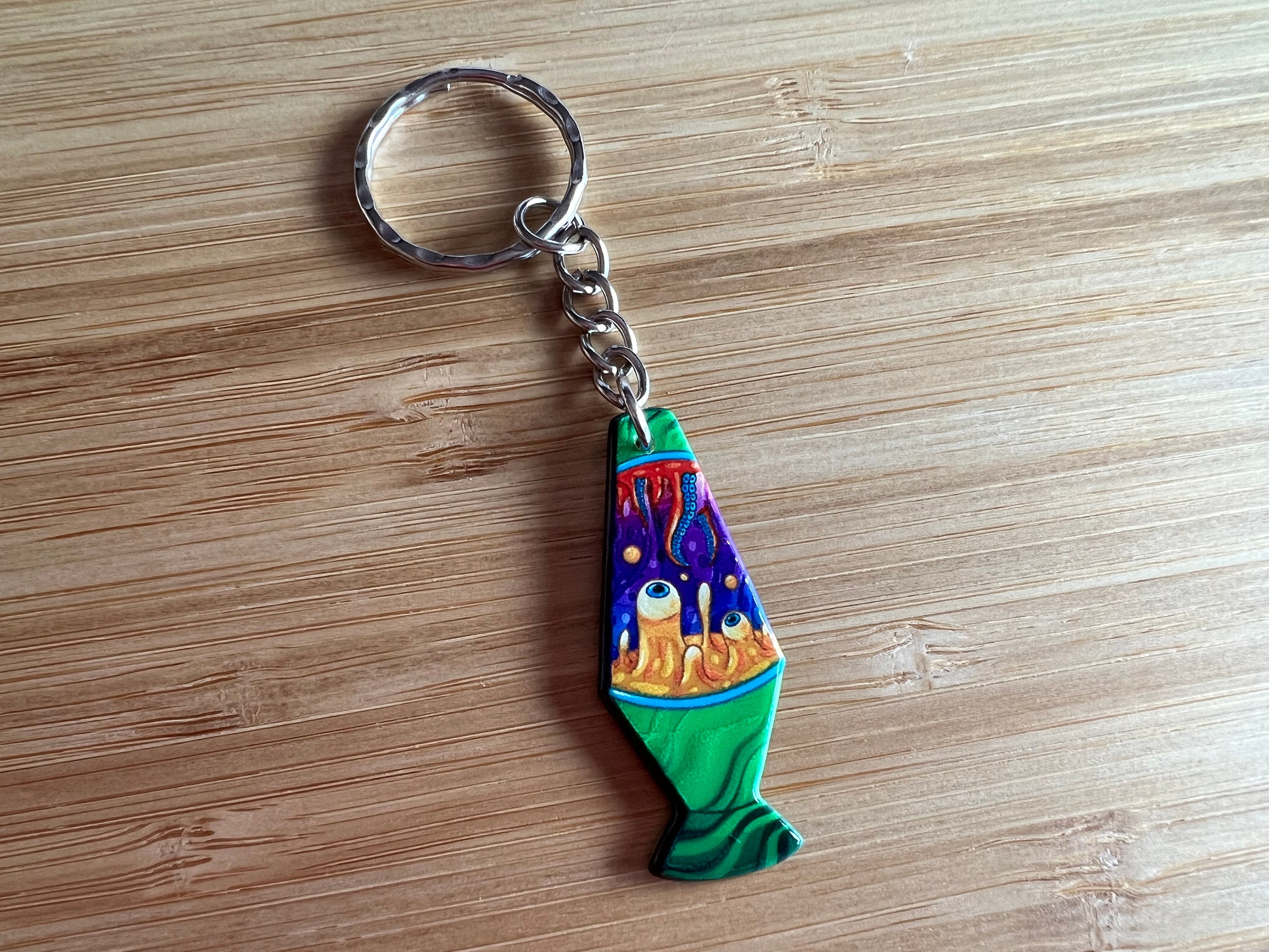 Lava lamp shop keyring